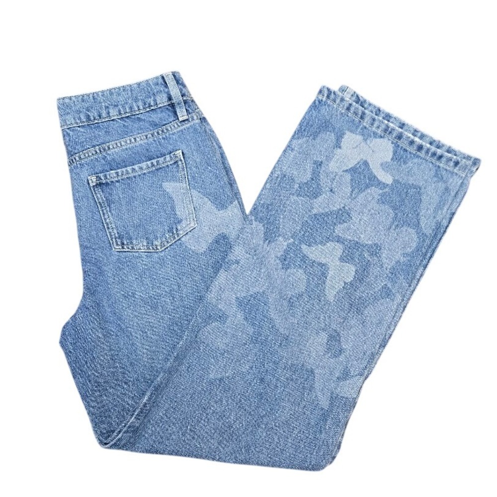 Thereabouts High Rise Wide Leg Jeans Butterfly Print  Kids Size‎ 16 REG